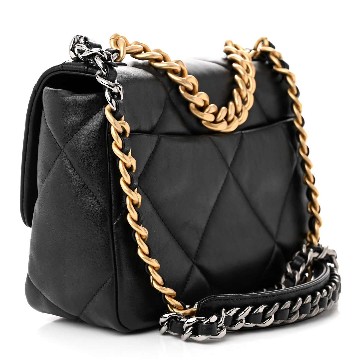 Lambskin Quilted Medium Chanel 19 Flap Black