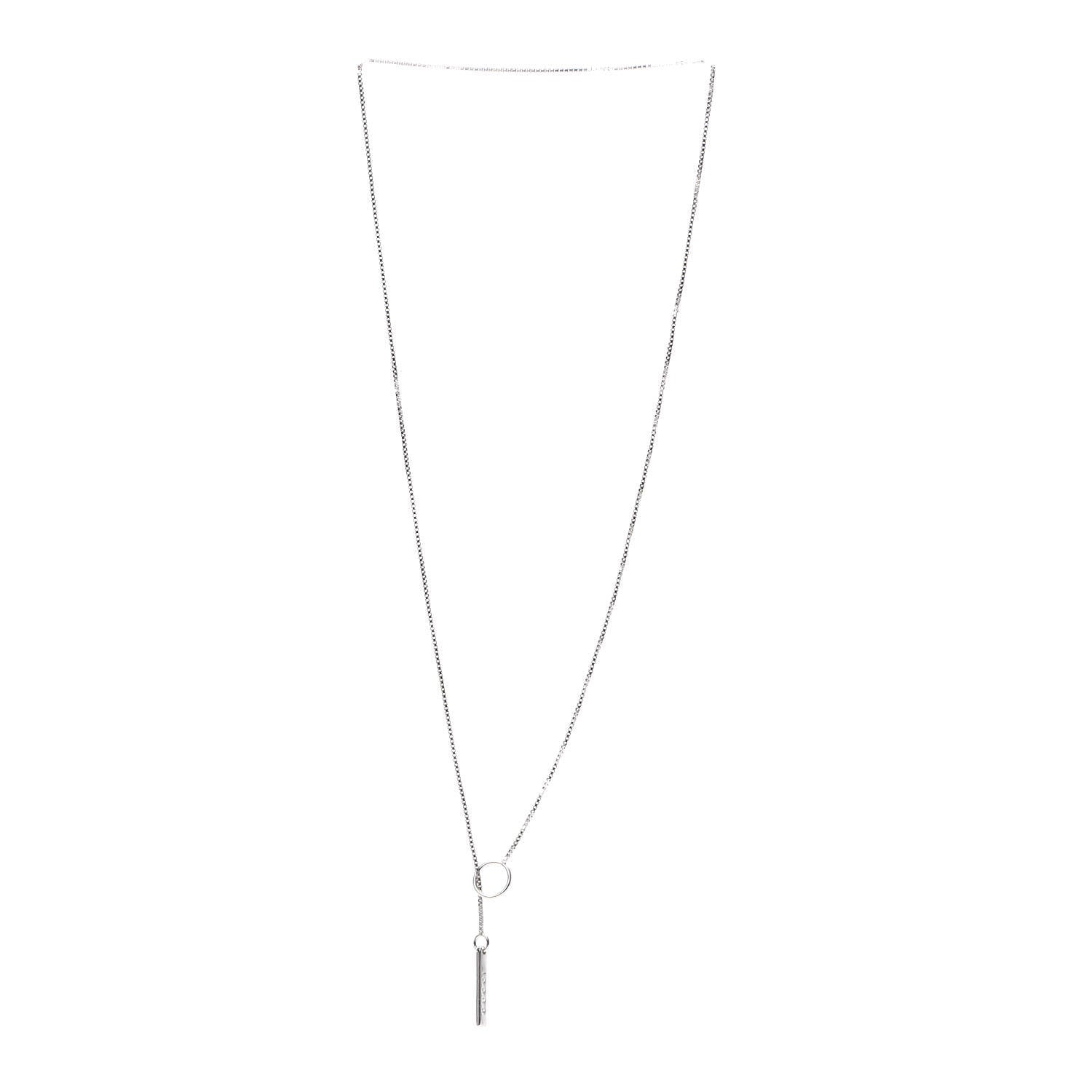 Gucci 18K White Gold 20mm Lariat Necklace 3 of 5