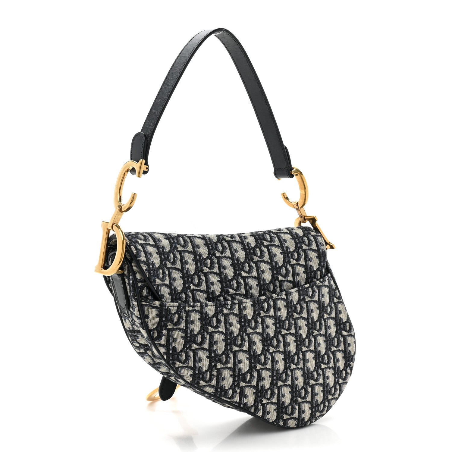 Christian Dior Oblique Saddle Bag Blue 3 of 9