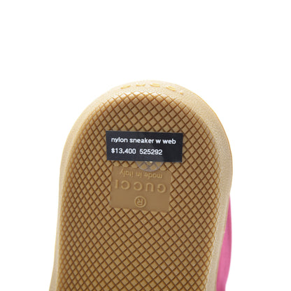 Gucci Nylon Suede Web Womens G74 Sneakers 36 Box Pink Old Rose Bright Splash 9 of 10