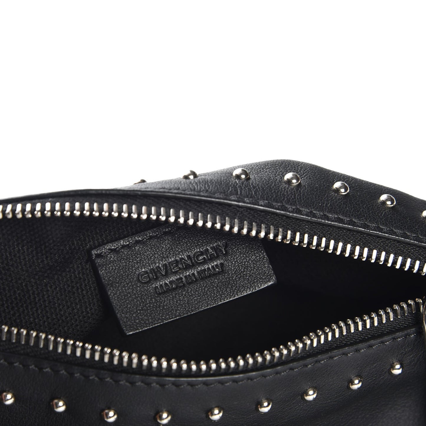Calfskin Studded Pandora Wristlet Black