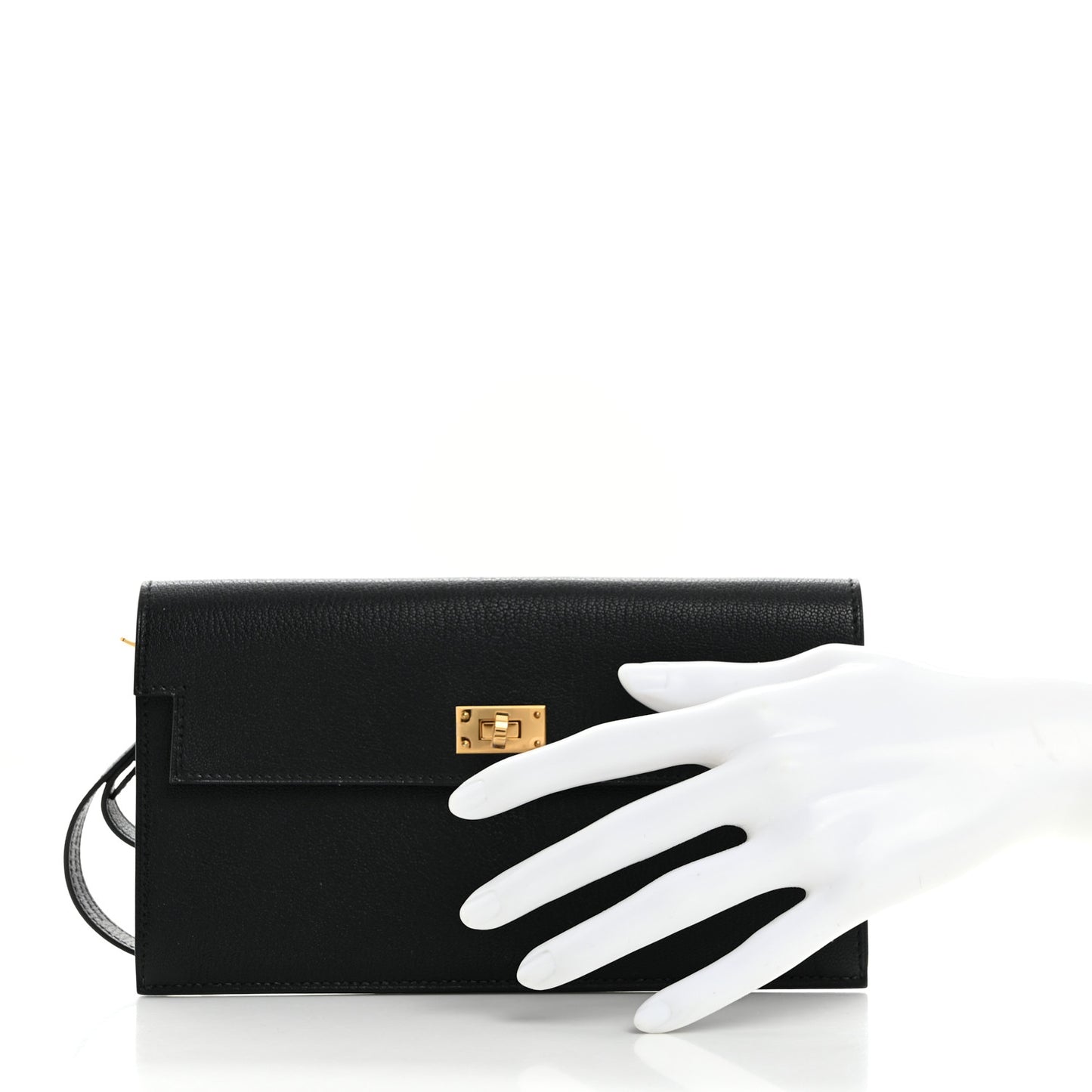 Chevre Chamkila Kelly Pocket Long Wallet Black