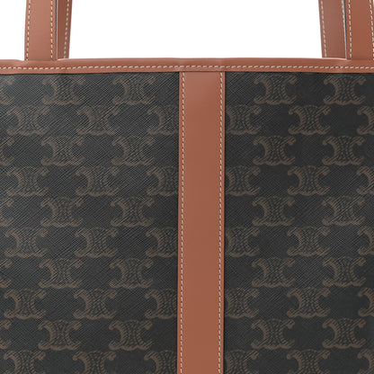 Celine Triomphe Canvas Calfskin Medium Cabas Bag Tan 8 of 10