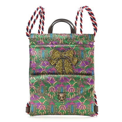Gucci Brocade Animalier Bow Drawstring Backpack Multicolor 1 of 10