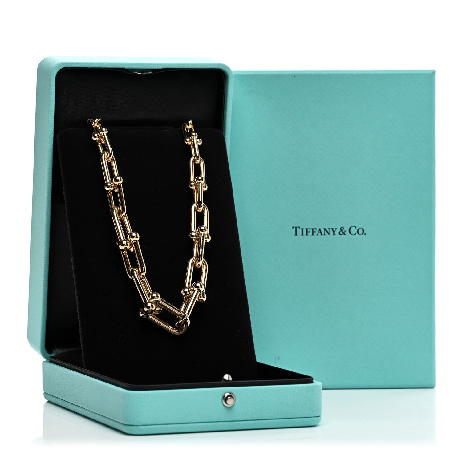 Tiffany 18K Yellow Gold Hardwear Graduated Link Necklace 6 of 6