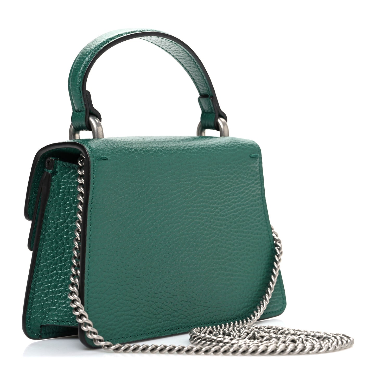 Dollar Calfskin Crystal Mini Dionysus Top Handle Bag Emerald