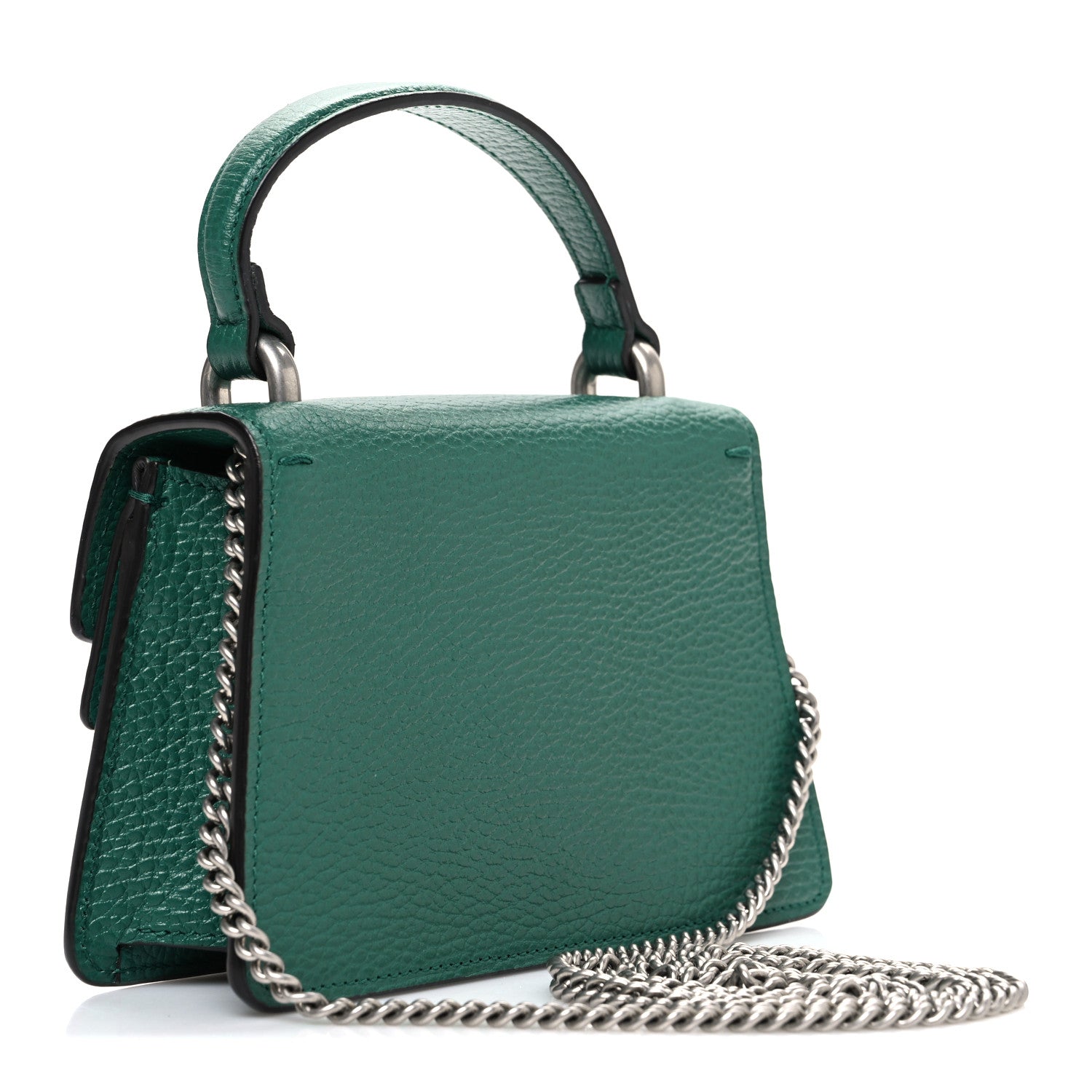 Gucci Dollar Calfskin Crystal Mini Dionysus Top Handle Bag Emerald 2 of 9