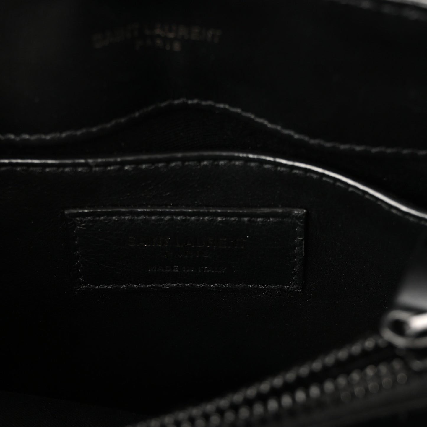 Calfskin Y Quilted Monogram Monochrome Small Loulou Chain Satchel Black