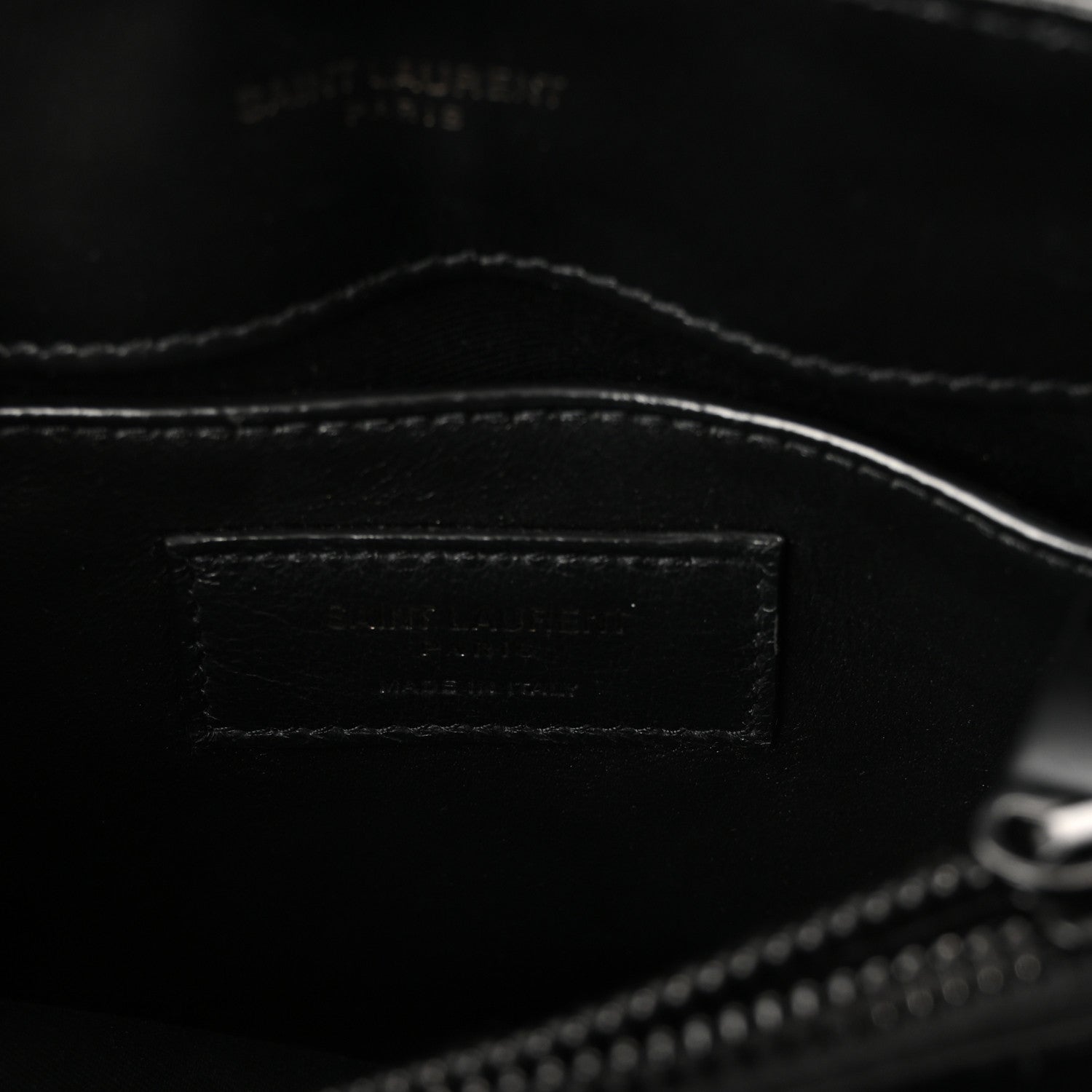 Saint Laurent Calfskin Y Quilted Monogram Monochrome Small Loulou Chain Satchel Black 6 of 10