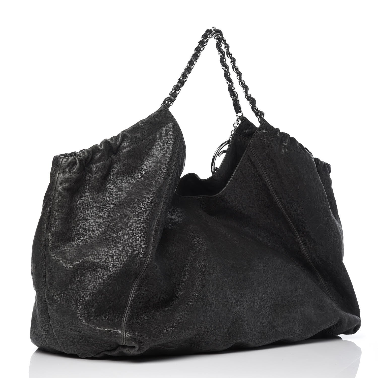 Chanel Distressed Caviar XL Coco Cabas Black 4 of 10