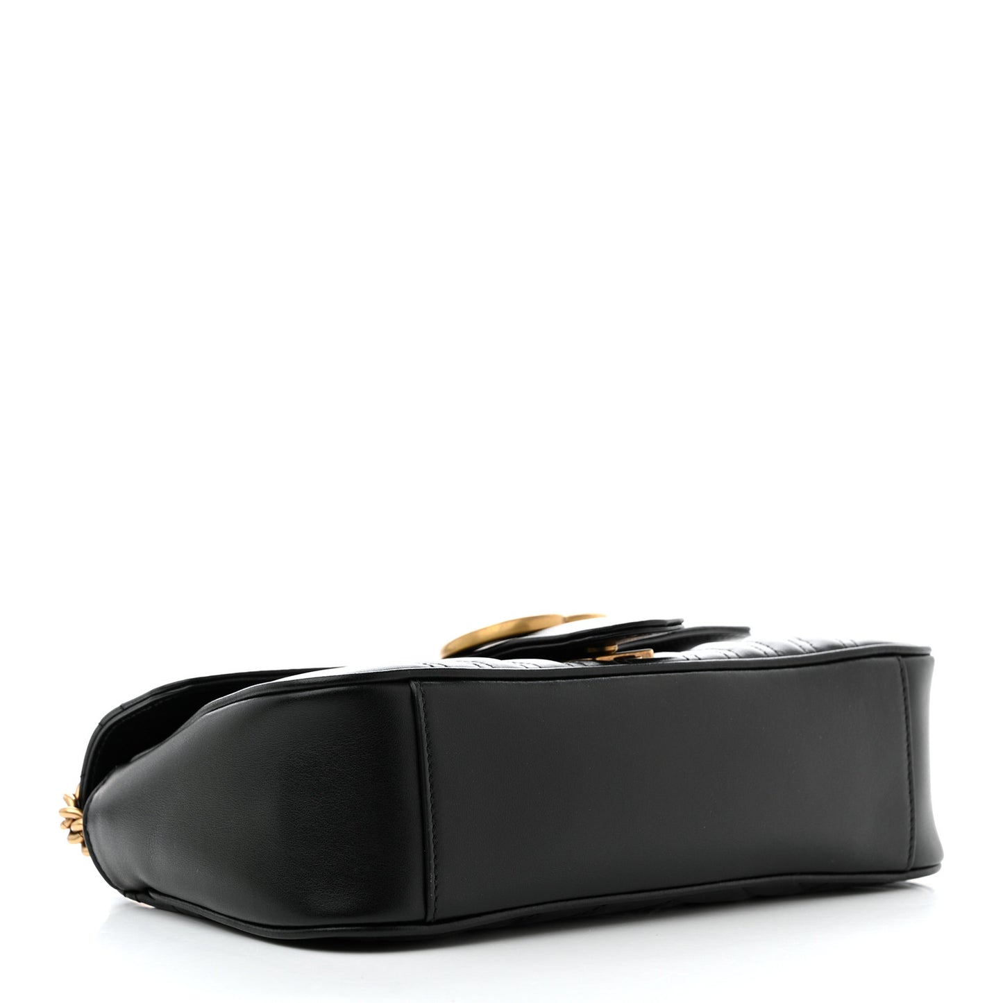 Calfskin Matelasse Small GG Marmont Shoulder Bag Black