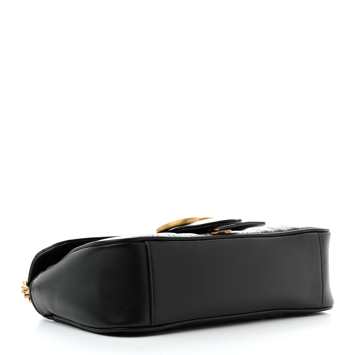 Gucci Calfskin Matelasse Small GG Marmont Shoulder Bag Black 4 of 11
