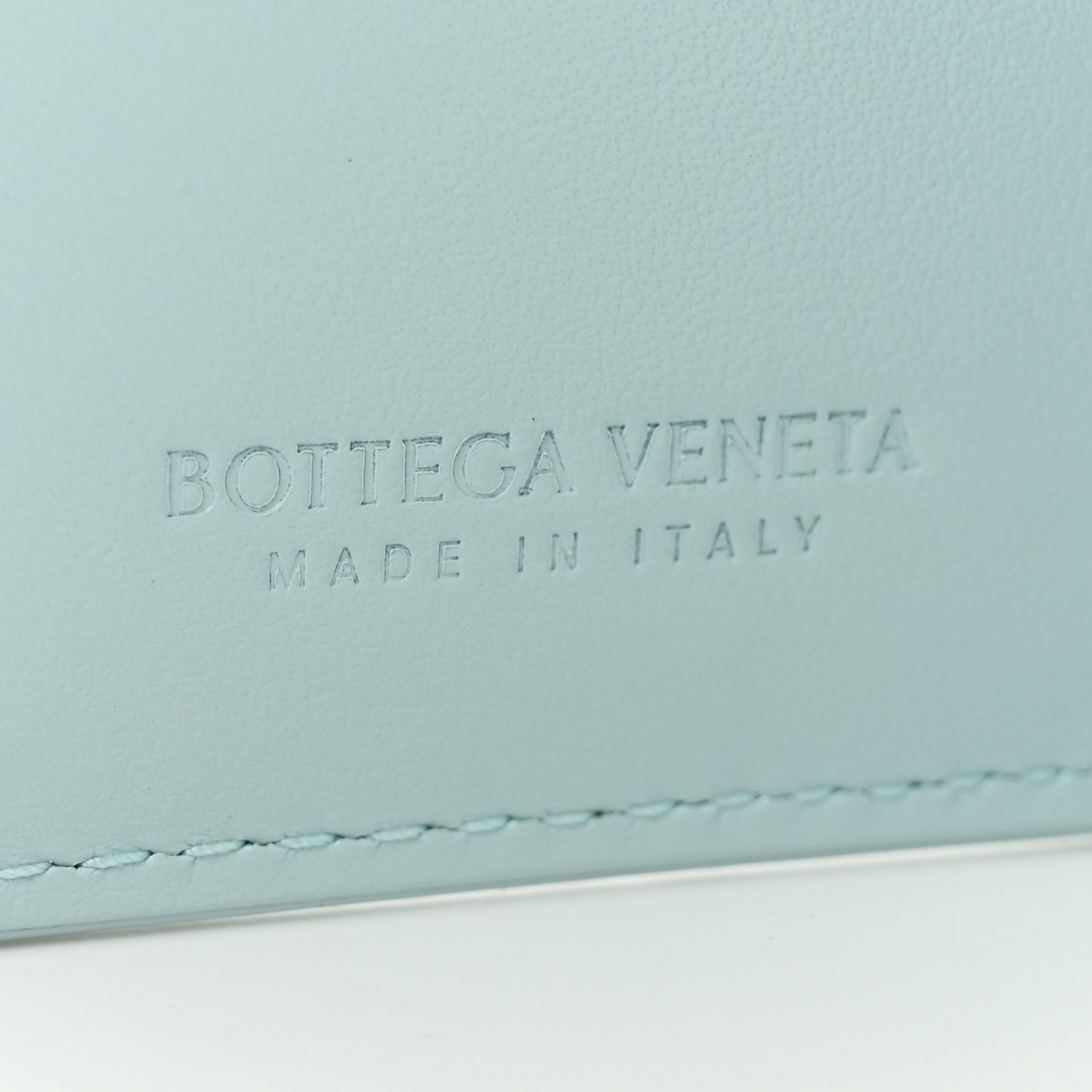 Nappa Intrecciato Bifold Zip Wallet Teal Washed