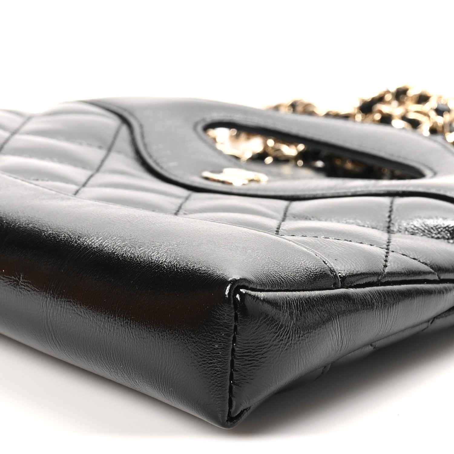 Chanel Shiny Crumpled Calfskin Quilted Nano 31 Shopping Bag Black 10 of 12