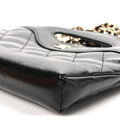 Chanel Shiny Crumpled Calfskin Quilted Nano 31 Shopping Bag Black 10 of 12