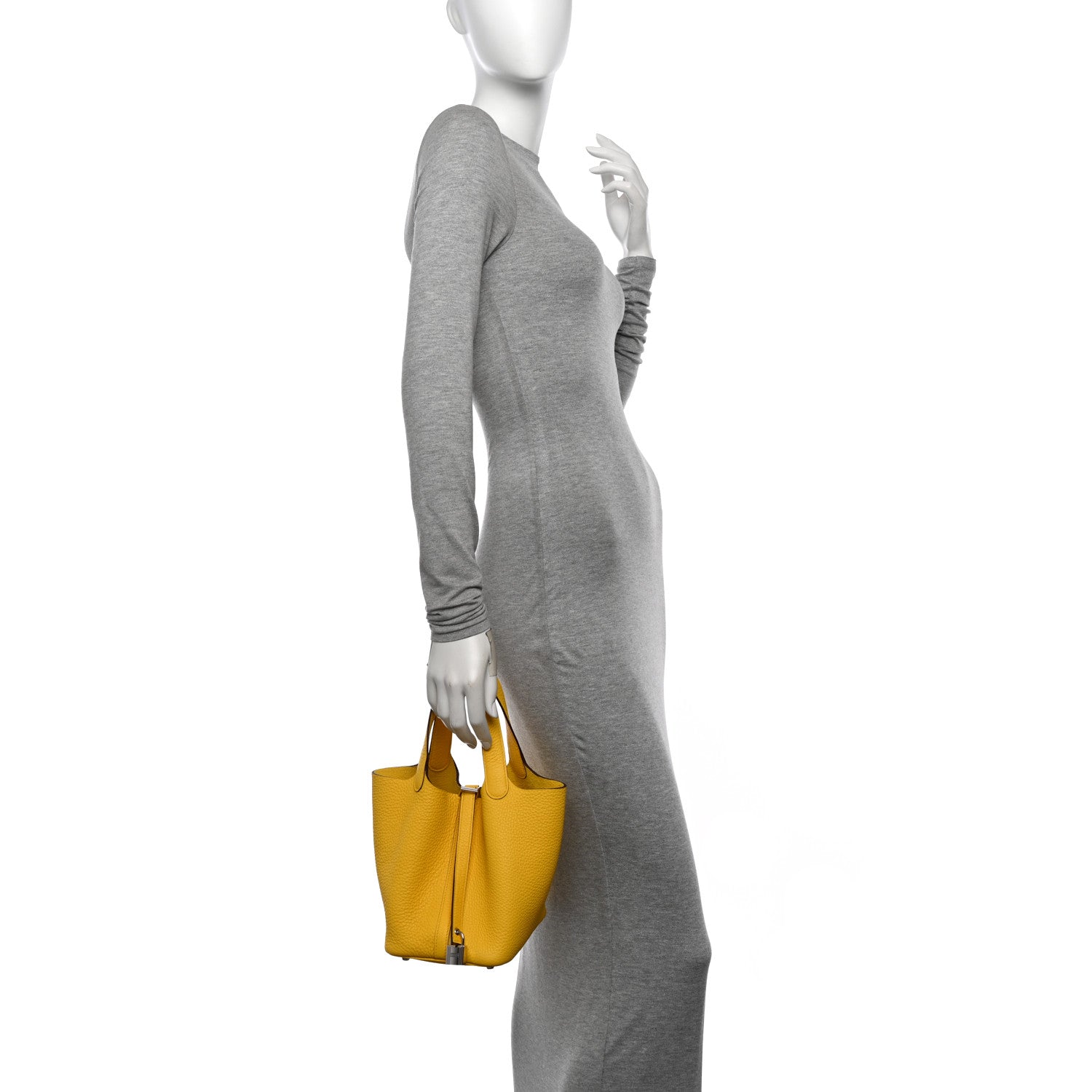 Hermes Taurillon Clemence Picotin Lock 18 PM Jaune De Naples 2 of 11