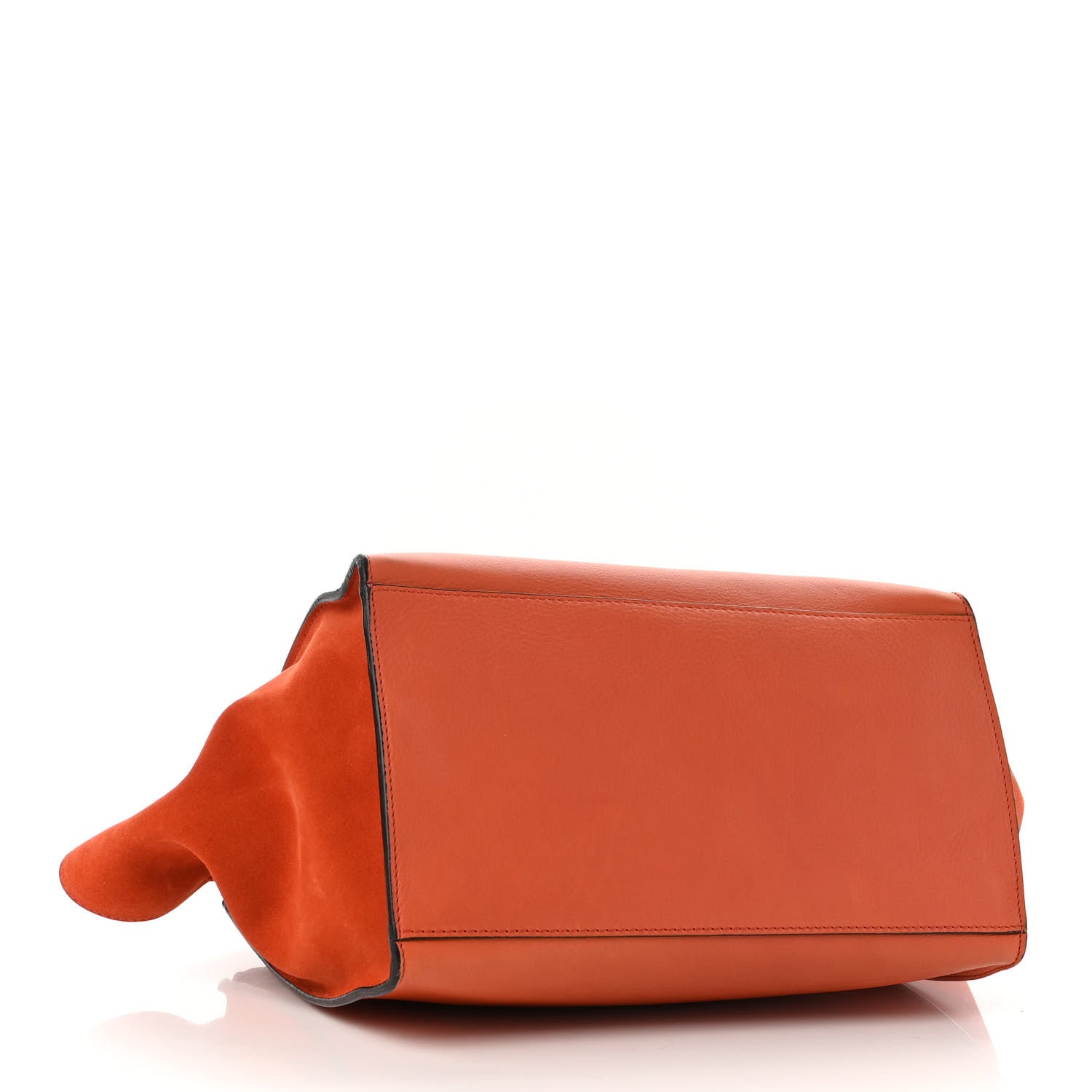 Celine Calfskin Suede Medium Trapeze Orange 4 of 9