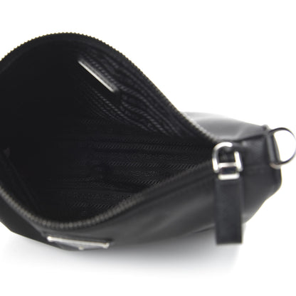 Prada Tessuto Nylon Saffiano Pocket Zippered Shoulder Bag Black 5 of 10