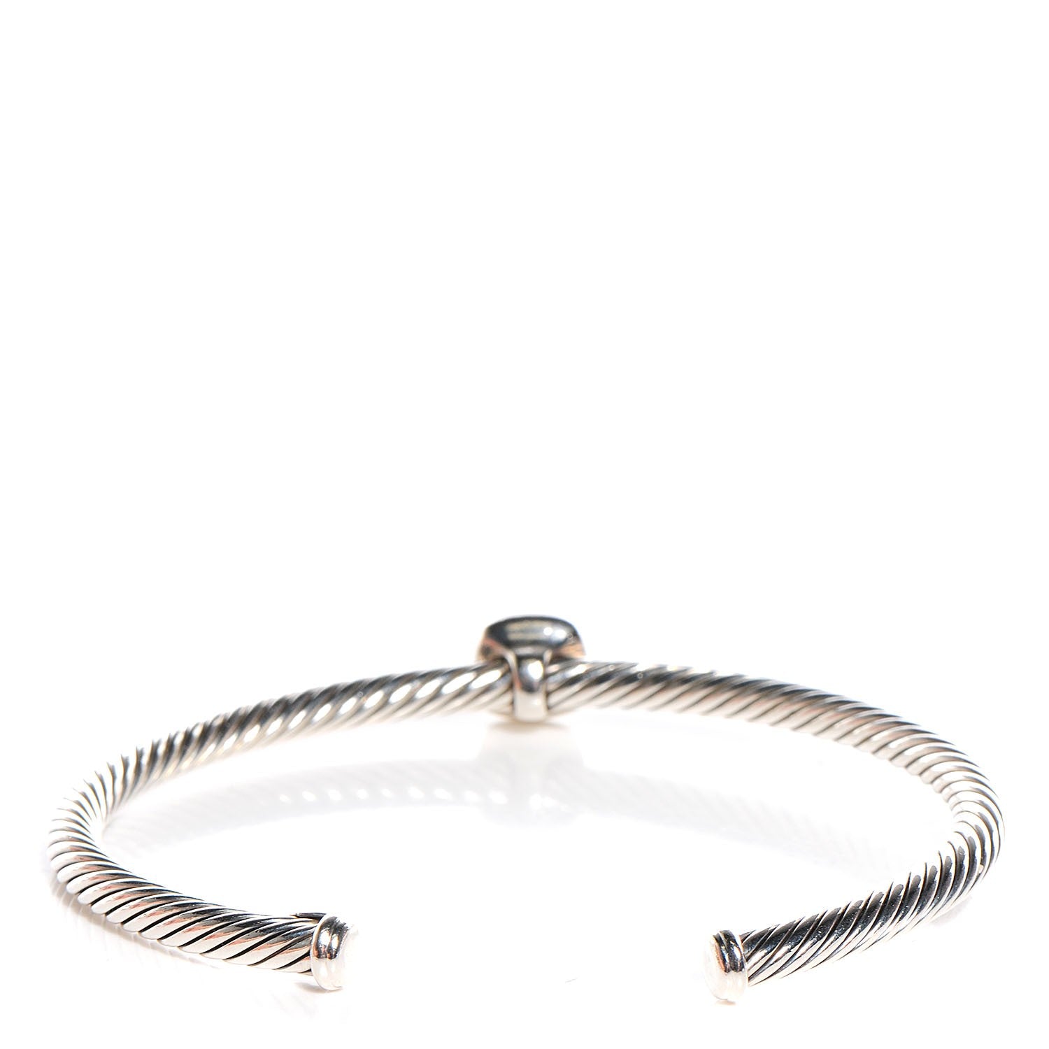 David Yurman Sterling Silver 18k Yellow Gold Citrine 4mm Station Bracelet Medium 3 of 5