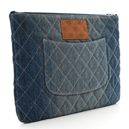 Chanel Denim Pocket Medium Cosmetic Case Blue 3 of 8