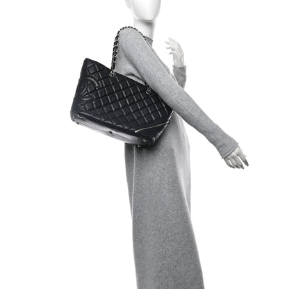 Chanel Aged Calfskin Quilted Large Cotton Club Tote Black 2 of 11