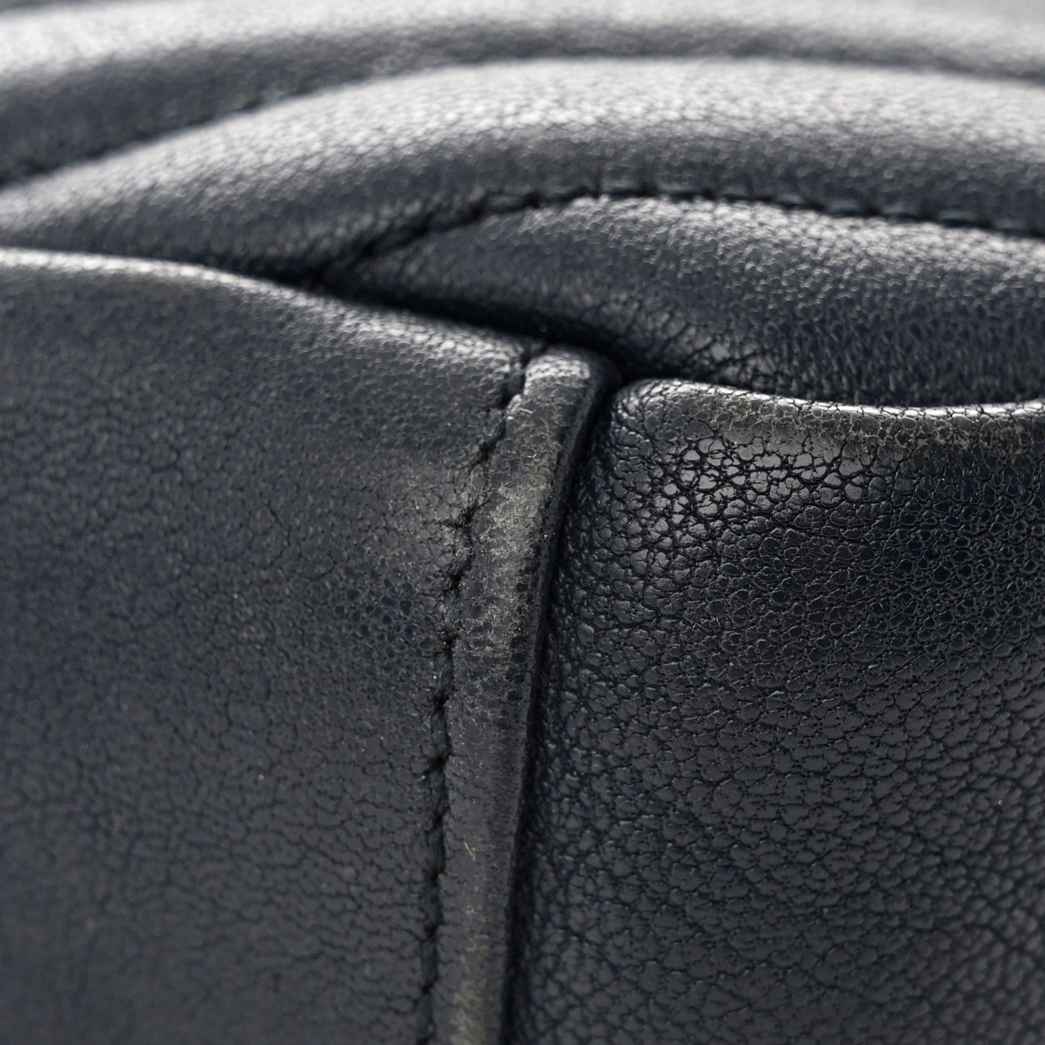 Saint Laurent Sheepskin Matelasse Chevron Monogram Medium College Bag Deep Marine 11 of 13