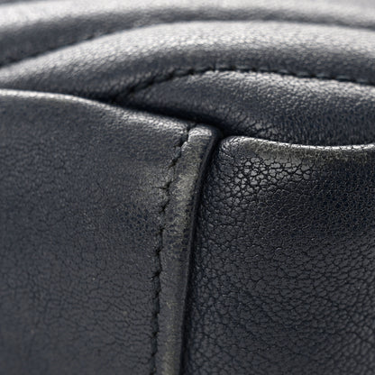 Saint Laurent Sheepskin Matelasse Chevron Monogram Medium College Bag Deep Marine 11 of 13