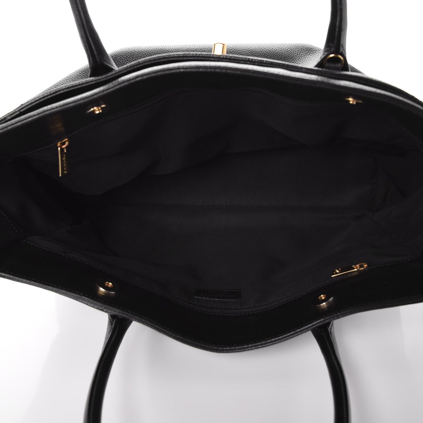 Calfskin Cerf Executive Shopper Tote Black