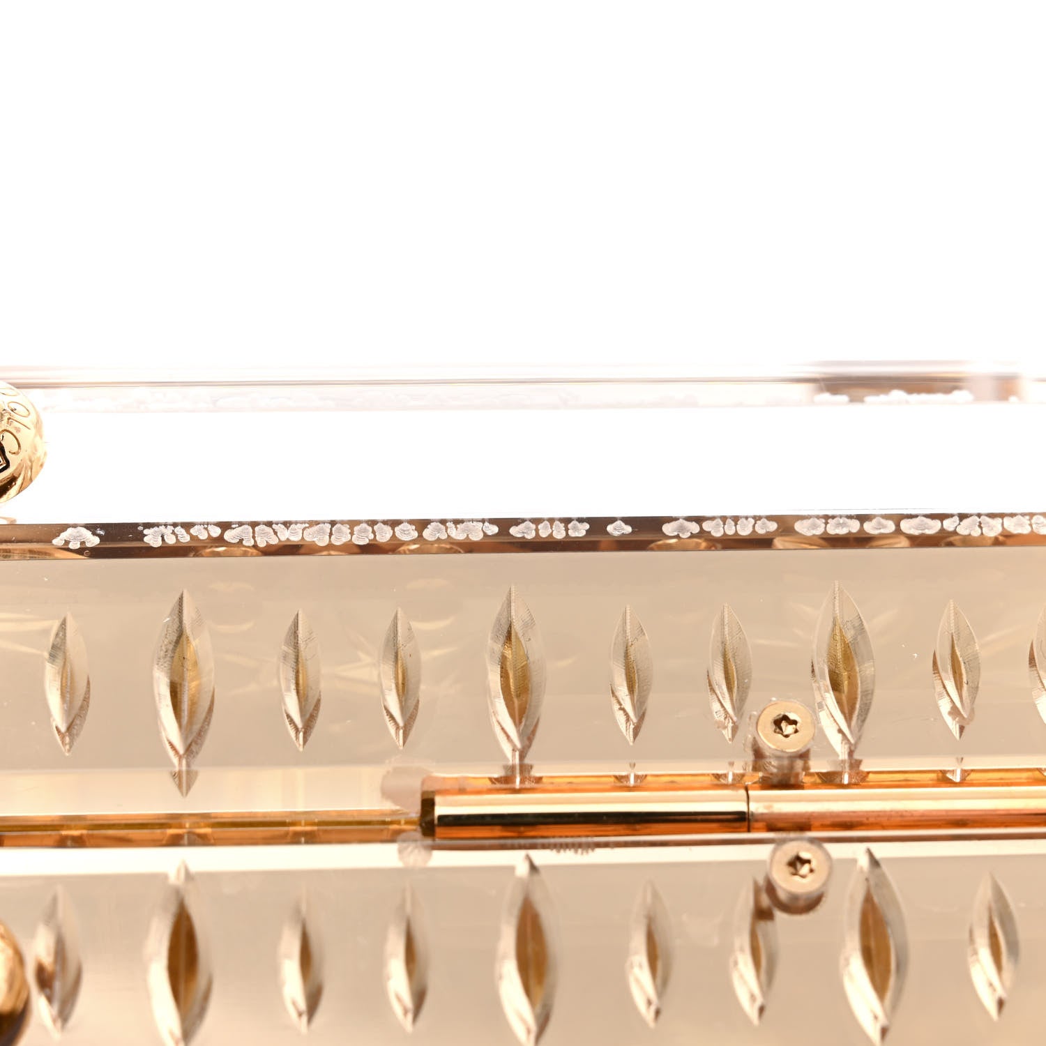 Dolce & Gabbana Metallic Plexiglass Crystal Embellished Shoulder Bag Gold 14 of 15