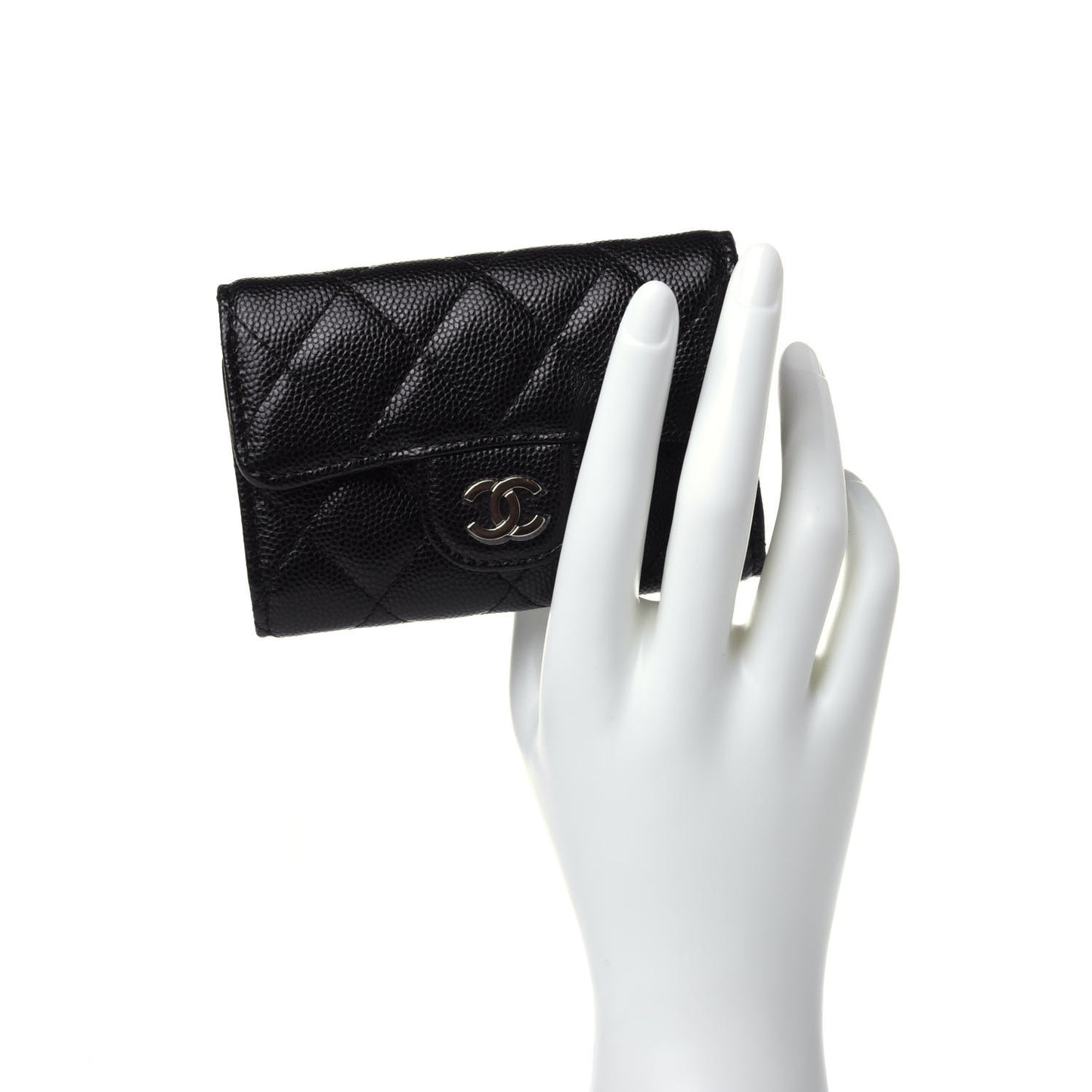 Caviar Quilted Classic 4 Key Holder Wallet Black