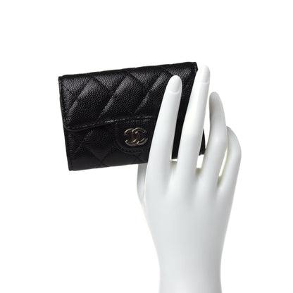 Chanel Caviar Quilted Classic 4 Key Holder Wallet Black 2 of 12