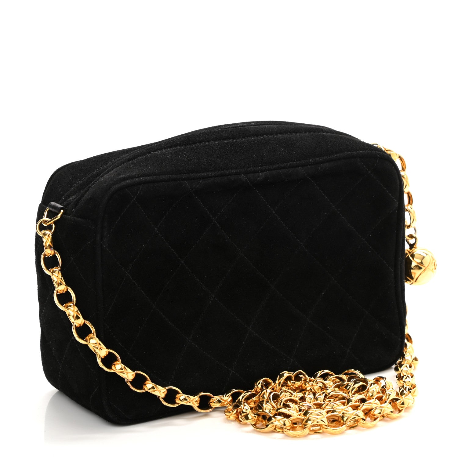 Chanel Suede Quilted CC Camera Case Black 2 of 10