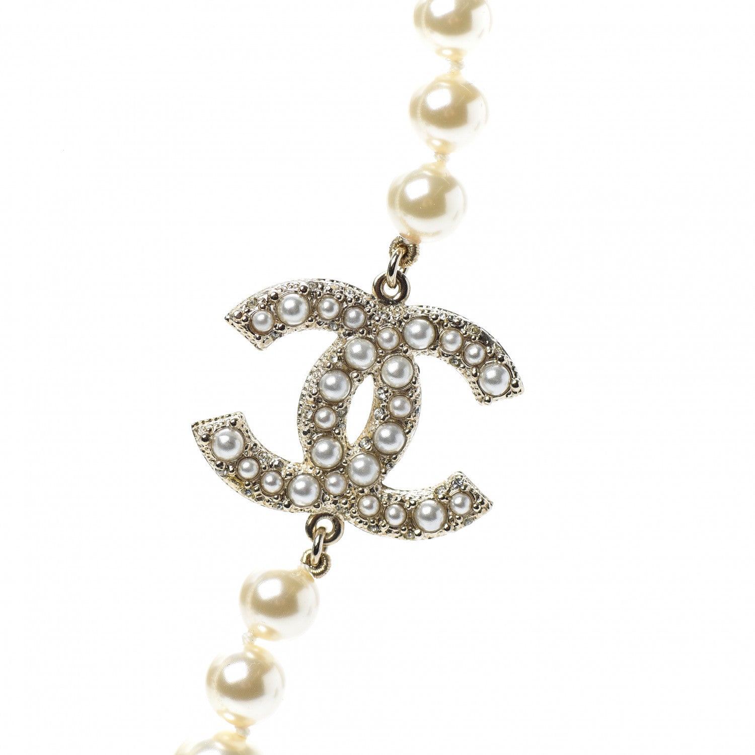 Chanel Pearl CC 100th Anniversary Necklace Light Gold 4 of 6