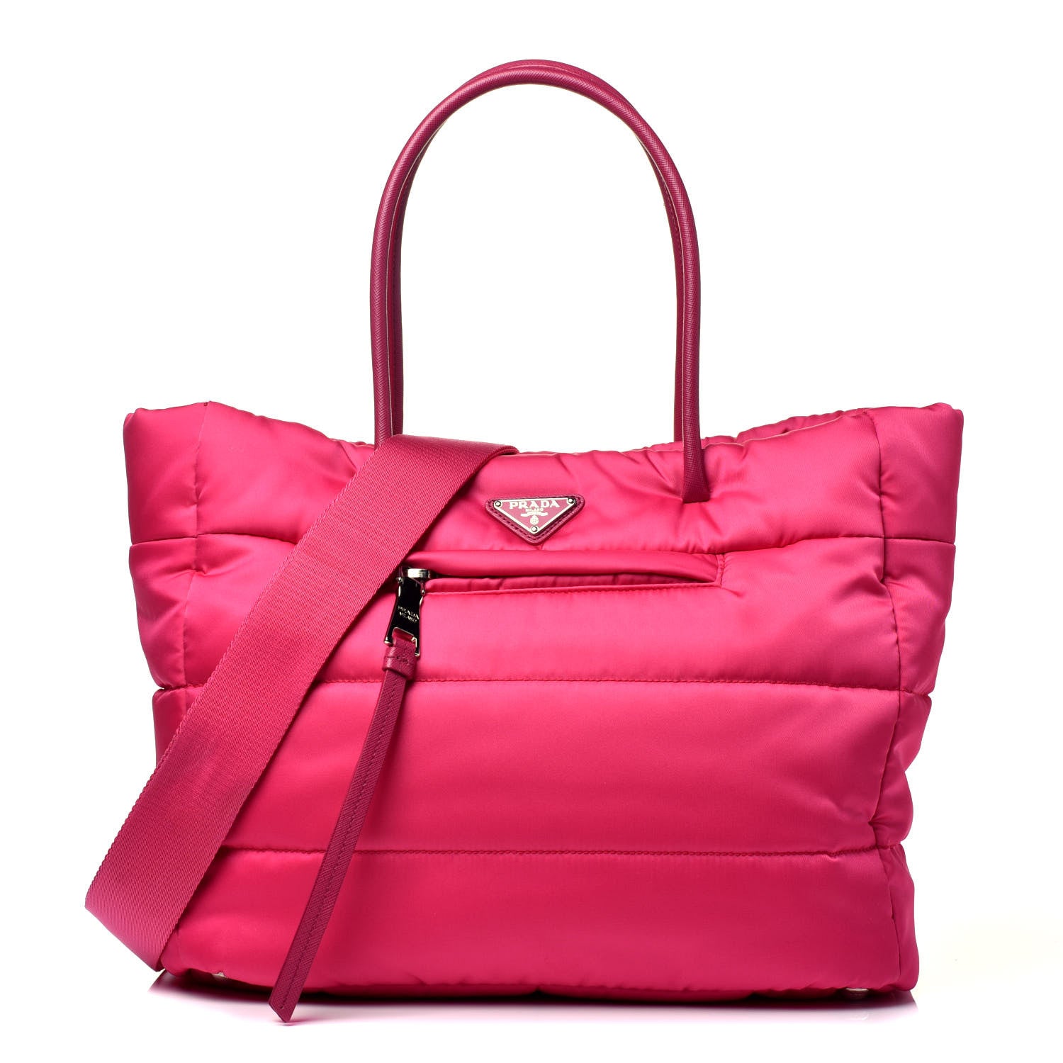 Prada Tessuto Nylon Bomber Tote Fuxia 1 of 10
