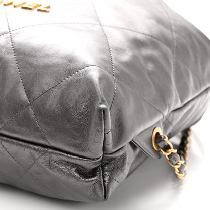 Chanel Metallic Calfskin Quilted Chanel 22 Backpack Ruthenium 10 of 10