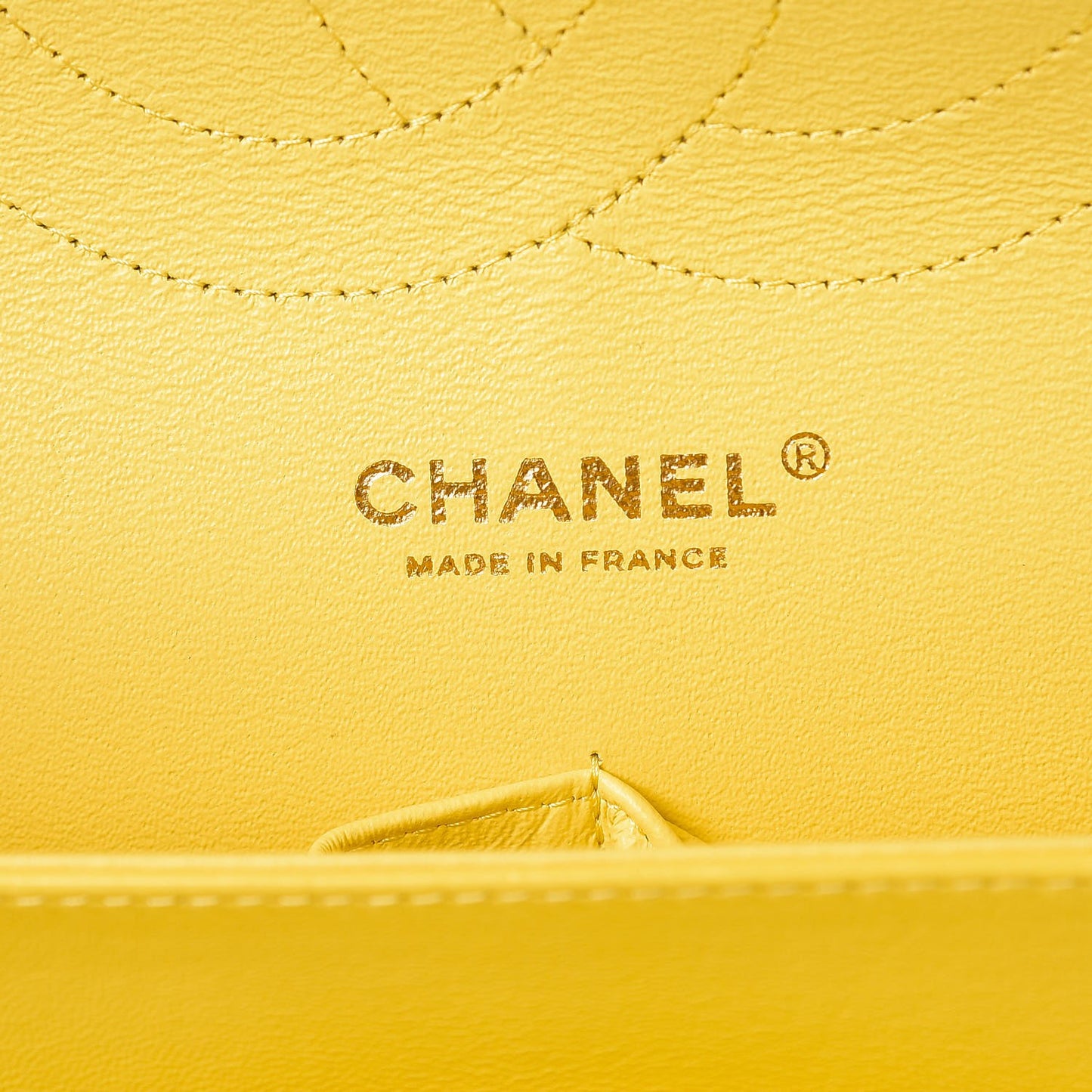 Lambskin Quilted Jumbo Double Flap Yellow