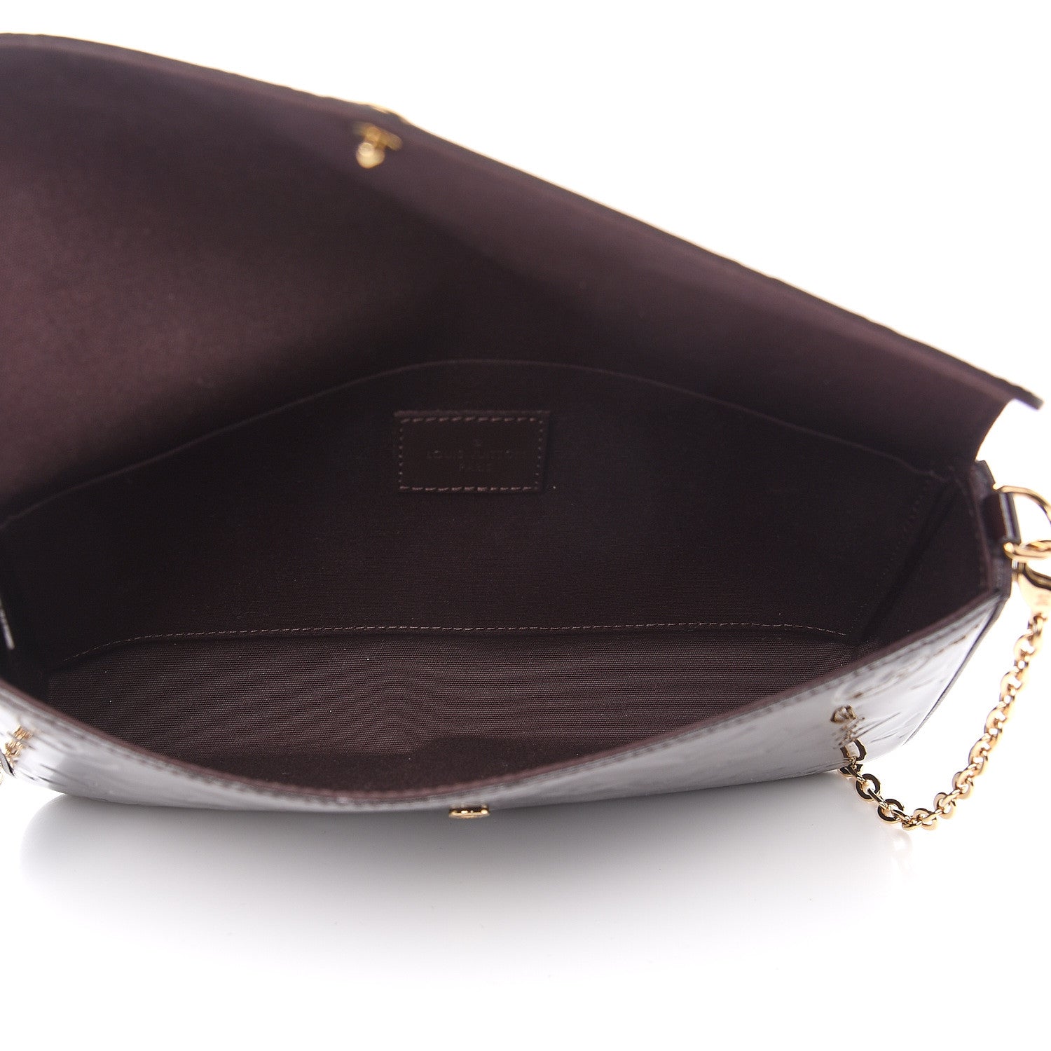 Louis Vuitton Vernis Pochette Felicie Chain Wallet Amarante 4 of 10