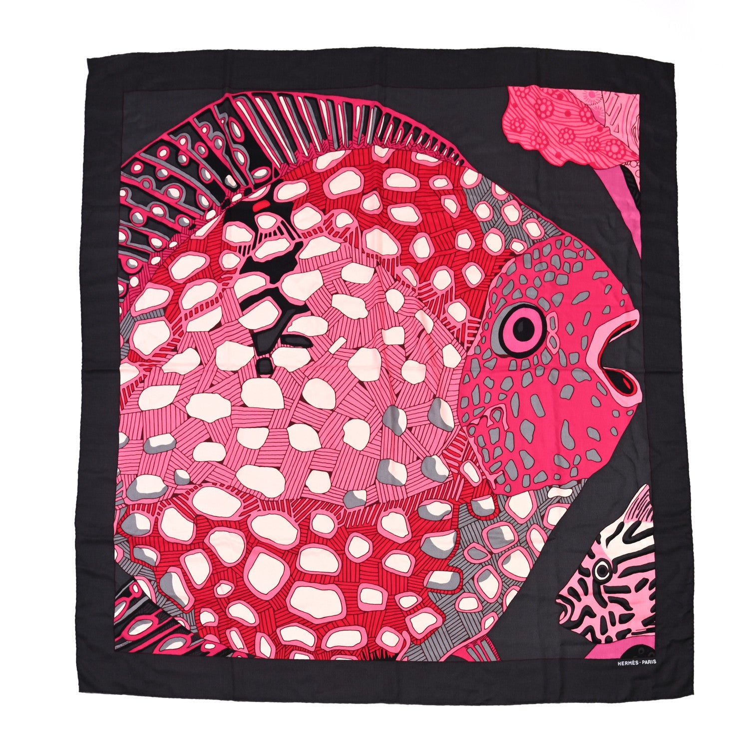 Hermes Cashmere Silk Grands Fonds Detail Shawl 140 1 of 4