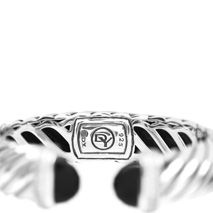 David Yurman Sterling Silver Diamond Black Onyx 18mm Waverly Bracelet 3 of 3