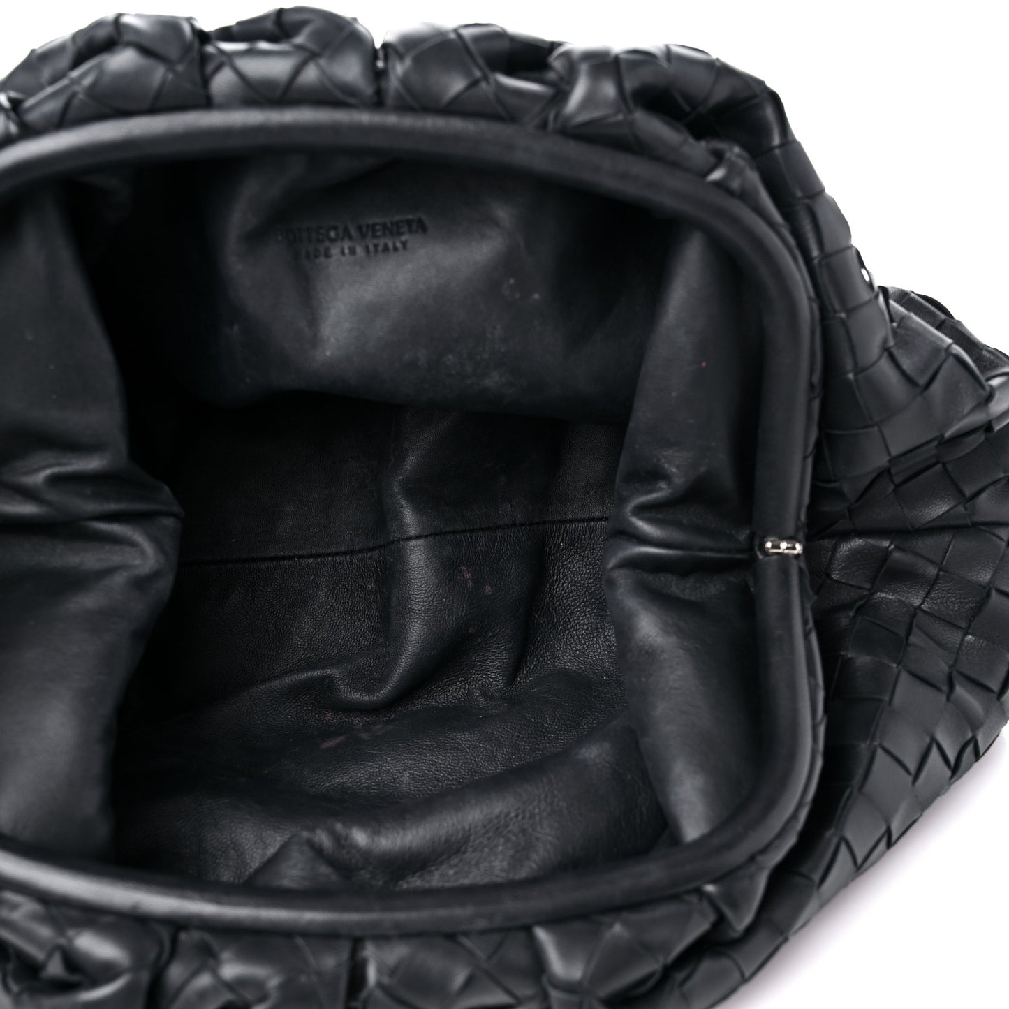 Nappa Maxi Intreccio The Pouch Oversized Clutch Black