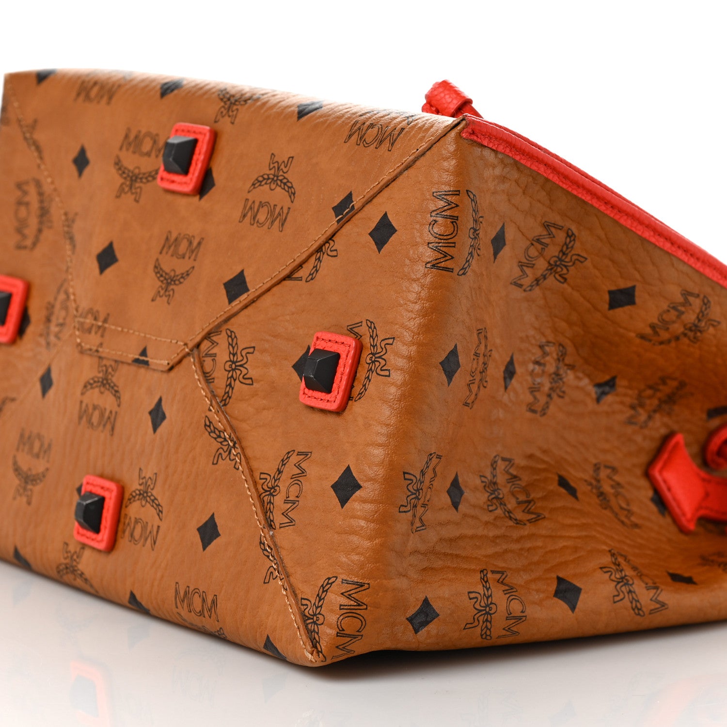 MCM Visetos Kira Drawstring Bag Cognac Orange 8 of 9