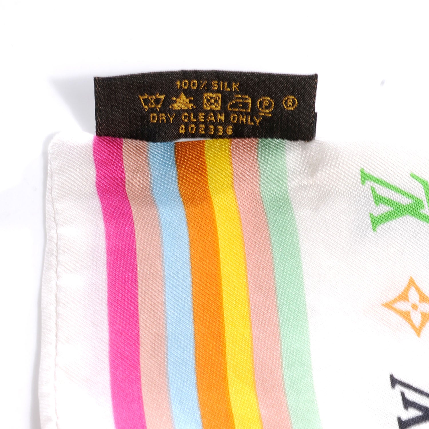Louis Vuitton Silk Monogram Multicolor Bandeau White 6 of 6