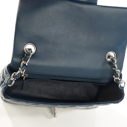 Chanel Patent Calfskin Quilted Mini Rectangular Flap Navy Blue 6 of 9