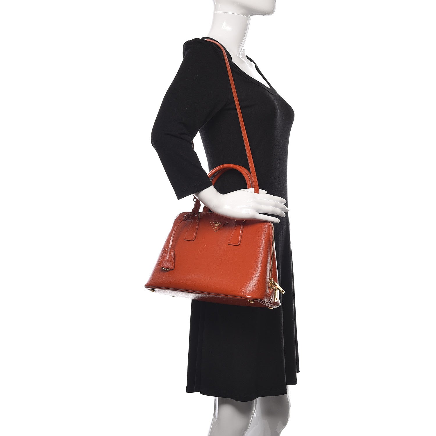 Prada Saffiano Vernice Medium Promenade Tote Arancio 2 of 16