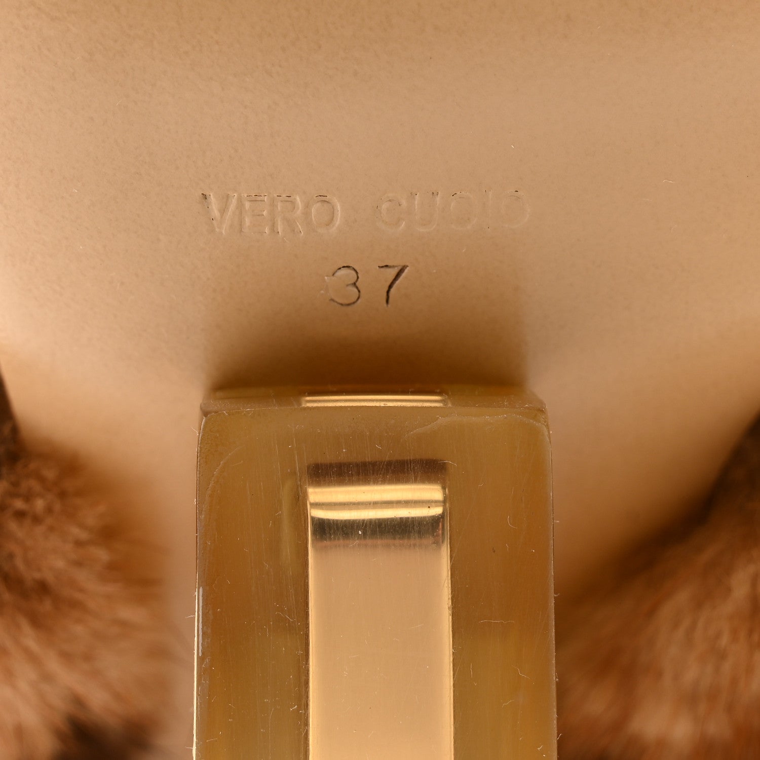 Fendi Mink Ayers Lucite Fendi First 95mm Sandals 37 Natural Brown 7 of 10