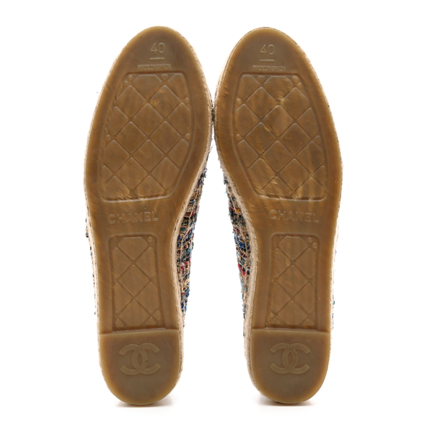 Chanel Tweed Grosgrain CC Espadrilles 40 Multicolor Black 5 of 10