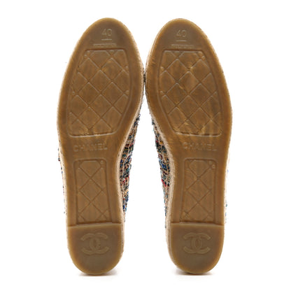 Chanel Tweed Grosgrain CC Espadrilles 40 Multicolor Black 5 of 10