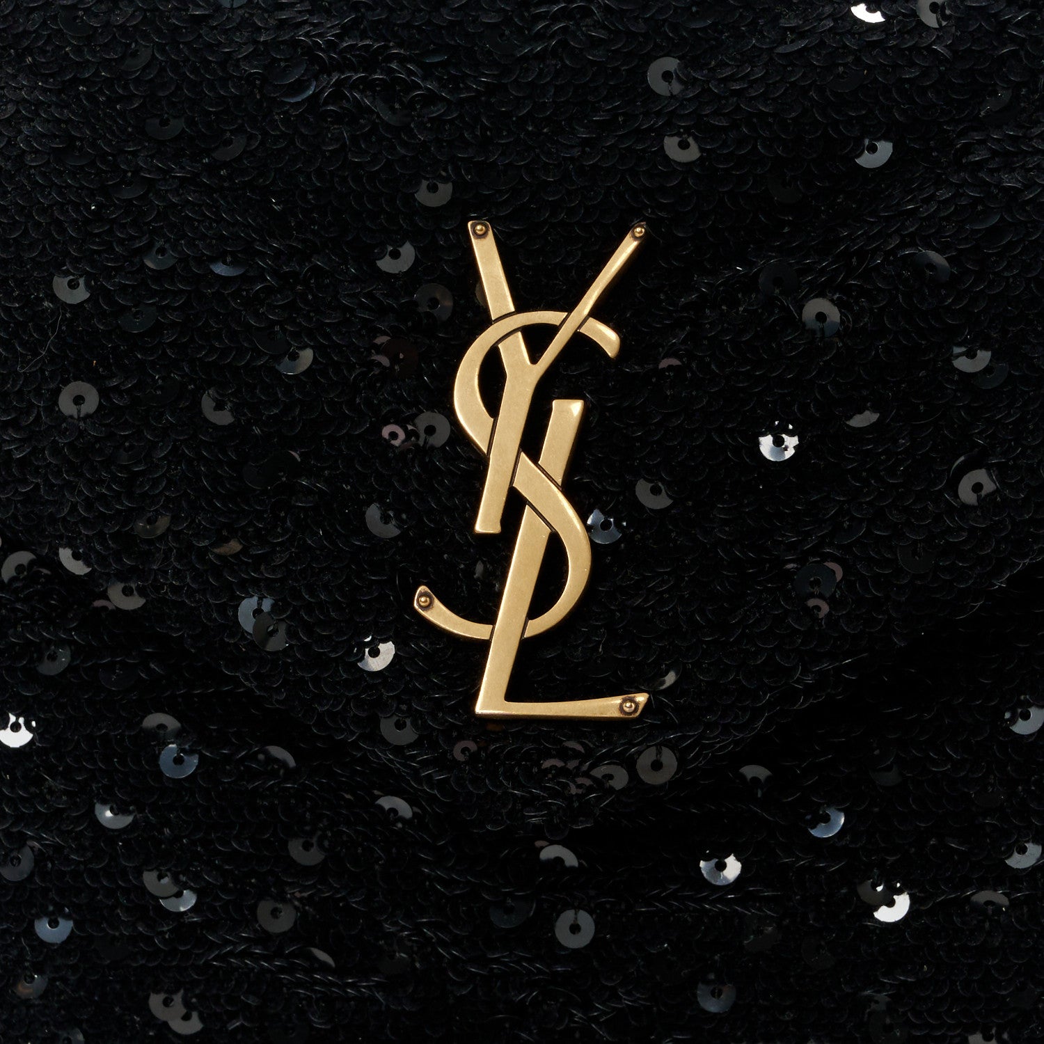 Saint Laurent Sequin Y Quilted Monogram Small Loulou Chain Satchel Black 9 of 11