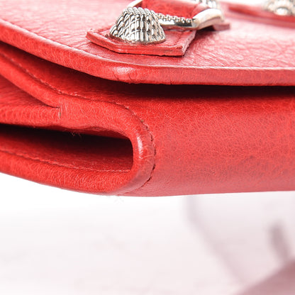 Balenciaga Agneau Giant 12 Silver Hardware Money Wallet Rouge Coquelicot 8 of 9