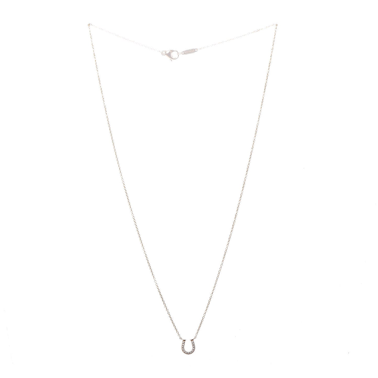 18K Rose Gold Diamond Mini Metro Horseshoe Pendant Necklace